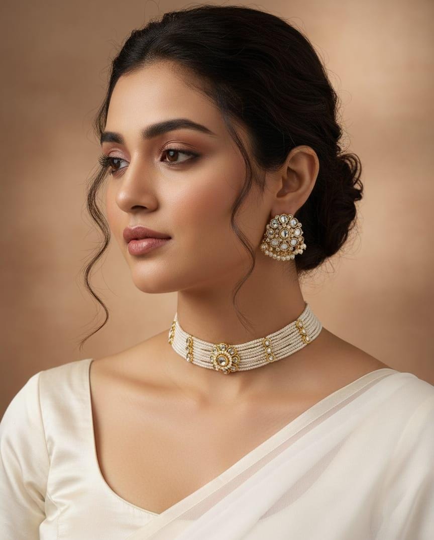 Ivory Grace Pearl Choker Set