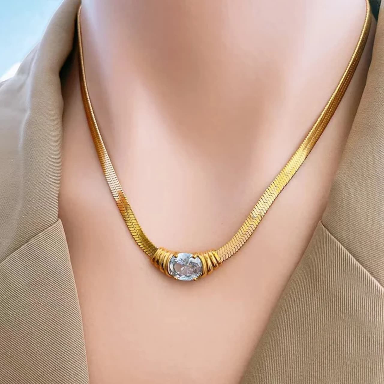 Zircone Luxury Design – Stainless Steel Necklace & Bracelet - Image 2