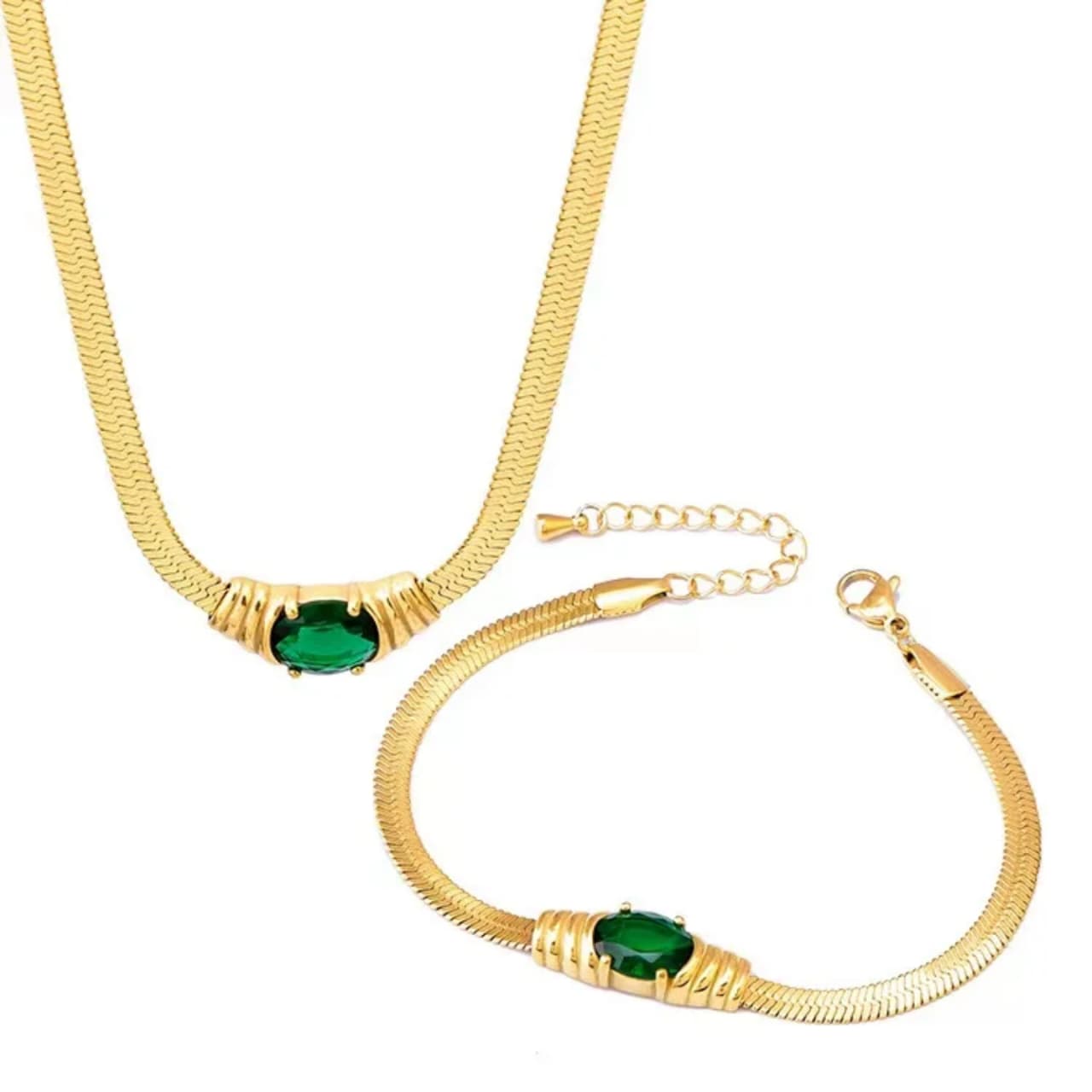 Zircone Luxury Design – Stainless Steel Necklace & Bracelet