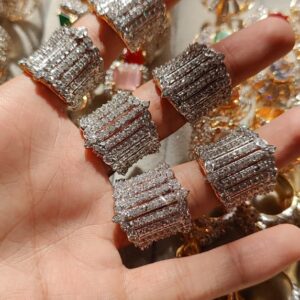 Gold Plated Zircon Rings Adjustable – Luxury Crystal Rings for Women – Elegant Jewelry in Pakistan