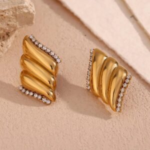 Zircon Earrings for Women – Premium Stainless Steel Crystal Earrings (Elegant & Tarnish-Proof) – Best Price in Pakistan